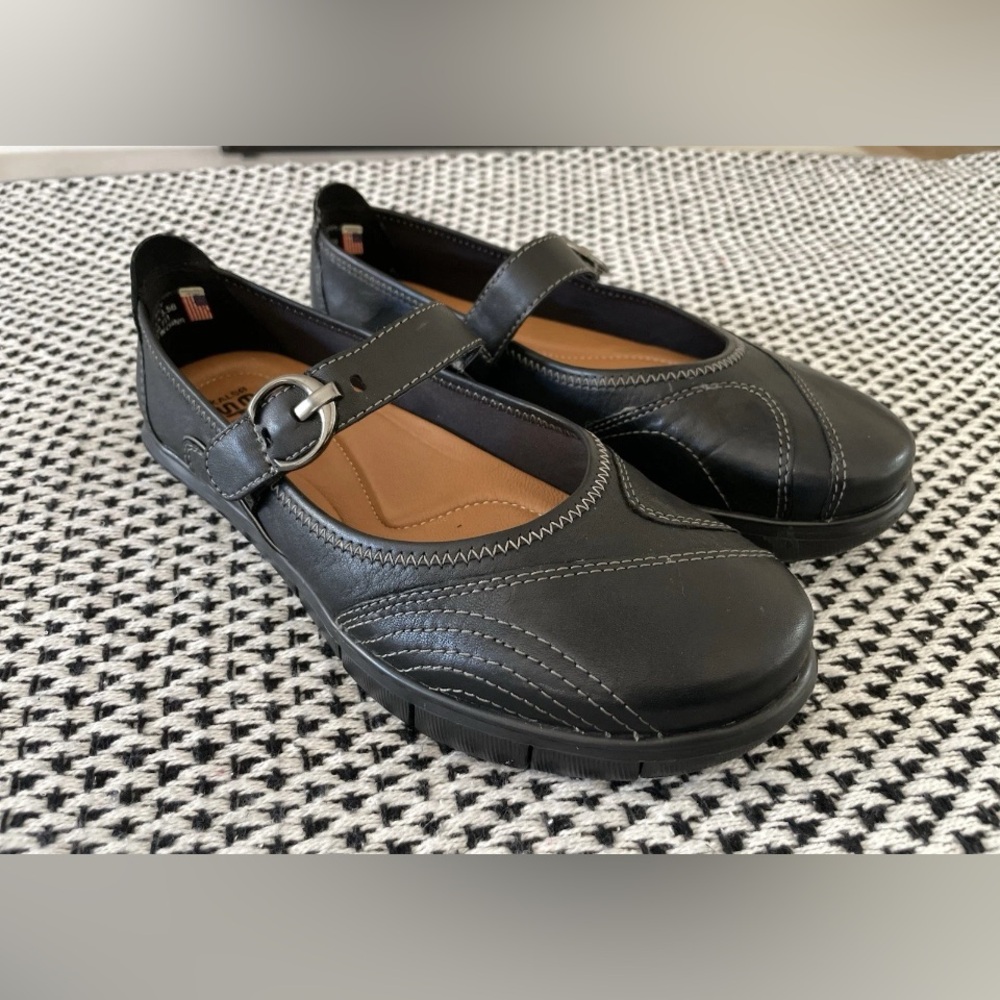 Kalso Earth Shoe Mary Jane Loafer Rally Negative Heel Black Leather USA 8.5